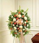 Peach, Orange and White <BR>Sympathy Standing Spray Davis Floral Clayton Indiana from Davis Floral